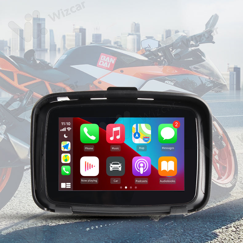 Portable Motorcycle 5 Inch LCD Display for Wireless Apple Carplay Moto  Screen Android Auto Car Play GPS IPX7 Waterproof Monitor
